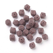 Flocky Acrylic Beads, Faceted, Cube, Rosy Brown, 12~13mm, Hole: 2mm(X-OACR-I001-C04)