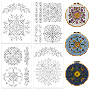 4 Sheets 11.6x8.2 Inch Stick and Stitch Embroidery Patterns, Non-woven Fabrics Water Soluble Embroidery Stabilizers, Floral, 297x210mmm(DIY-WH0455-193)