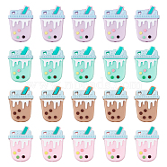 20Pcs 4 Colors Silicone Focal Beads, Bubble Tea/Boba Milk Tea, Mixed Color, 35x24x8mm, Hole: 2.5mm, 5pcs/color(SIL-DC0001-33)