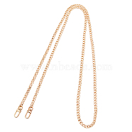 Bag Strap Chains, Iron Curb Link Chains, with Swivel Lobster Claw Clasps, Golden, 63 inch(160cm), 1 strand/box(IFIN-PH0024-03G-7x160)