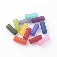 Transparent Acrylic Beads, Frosted, Column, Mixed Color, 13x5mm, Hole: 1.5mm, about 1940pcs/500g(FACR-S055-M)