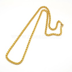 304 Stainless Steel Wheat Chain Necklace Making, Golden, 19.88 inch(50.5cm), 4mm(STAS-A028-N005G)