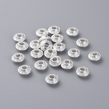 Tibetan Style Alloy Spacer Beads, Bicone, Silver Color Plated, Lead Free & Cadmium Free, 6.5x3.5mm, Hole: 2mm