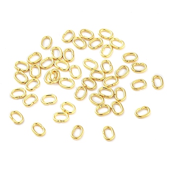 304 Stainless Steel Jump Rings, Closed Jump Rings, Oval, Real 18K Gold Plated, 3x4x0.7mm, Inner Diameter: 1.5x2.5mm