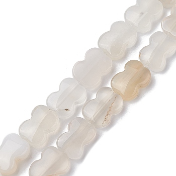 Natural White Agate Beads Strands, Bowknot, 16~16.5x12.5~13x5~5.5mm, Hole: 1.4mm, about 13pcs/strand, 8.46''(21.5cm)