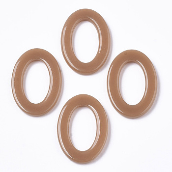 Cellulose Acetate(Resin) Linking Rings, Oval, Peru, 23x16x2mm, Inner Diameter: 15x8mm