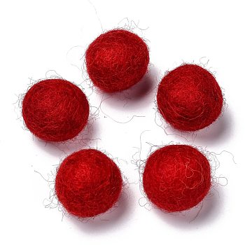 Wool Felt Balls, Indian Red, 18~22mm