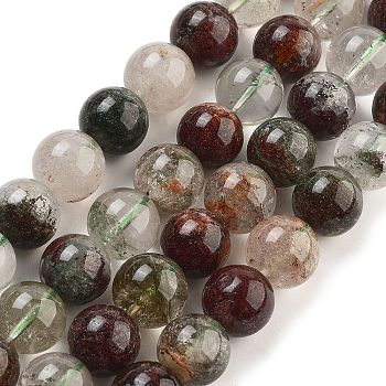 Natural Four Seasons Lodolite Quartz Beads Strands, Round, 12mm, Hole: 1.2mm, about 32pcs/strand, 15.55''(39.5cm)