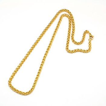 304 Stainless Steel Wheat Chain Necklace Making, Golden, 19.88 inch(50.5cm), 4mm