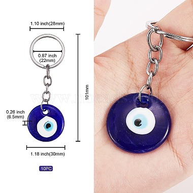 Handmade Evil Eye Lampwork Keychain(KEYC-SW00002-01)-2