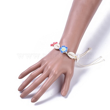 bracelets de perle tressés en coquille de cauris réglables(BJEW-JB04274)-5