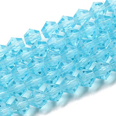 Light Sky Blue Bicone Glass Beads