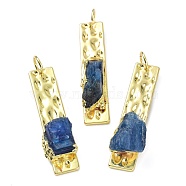 Natural Kyanite Pendants, with Golden Brass Findings and Jump Rings, Rectangle, 40x9.5~11.5x7.5~8.5mm, Hole: 5mm(G-P453-02G-A-RS)