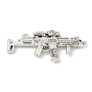 Tibetan Style Alloy Submachine Gun Pendants, Cadmium Free & Lead Free, Antique Silver, 45x19x4mm, Hole: 2mm, about 75pcs/500g(TIBEP-Q043-144-RS)