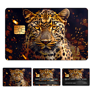 Plastic Waterproof Card Stickers, Self-adhesion Card Skin for Bank Card Decor, Rectangle, Leopard, 140x190mm(STIC-WH0032-091)