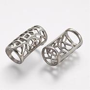 304 Stainless Steel Tube Beads, Hollow, Antique Silver, 22.5x11mm, Hole: 9mm(STAS-A032-144AS)