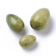 Natural Xinyi Jade/Chinese Southern Jade Pendants Sets, Egg Stone, 45~46x30mm, 39~40x25~25.5mm, 30~31x20~20.5mm, Hole: 1.5~2mm, 3pcs/set(G-I282-01B)