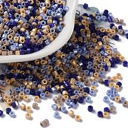 Baking Paint Glass Seed Beads, Cylinder, Peru, 2.5x2mm, Hole: 1.4mm, about 45359pcs/pound(SEED-S042-05A-17)
