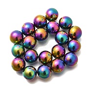 Electroplated Synthetic Magnetic Hematite Sphere Beads, No Hole Beads, Round, Rainbow Plated, 13mm(G-L613-E01-01)