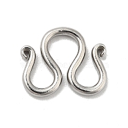 304 Stainless Steel Clasps, M Clasps, Stainless Steel Color, 11x13x1.5mm(STAS-C056-14P)