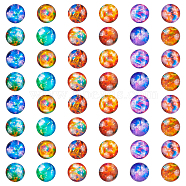 Glass Cabochons, Half Round, Mixed Color, 12x4mm, 120pcs/bag(GLAA-WH0025-24)