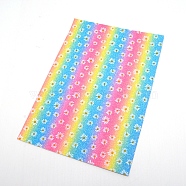 Flower Pattern Imitation Leather Fabric, for DIY Earrings Making, Colorful, 21x30cm(DIY-WH0183-06A)