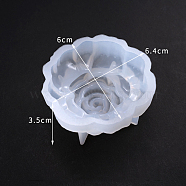 Silicone Molds, Resin Casting Molds, For UV Resin, Epoxy Resin Jewelry Making, Flower, White, 64x60x35mm(DIY-I011-20)
