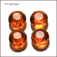 Imitation Austrian Crystal Beads, Grade AAA, Faceted, Flat Round, Dark Orange, 8x4mm, Hole: 0.9~1mm(SWAR-F065-8mm-12)