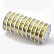 Round Copper Jewelry Wire, Gold, 26 Gauge, 0.4mm, about 39.37 Feet(12m)/roll, 10 rolls/group(CWIR-S002-0.4mm-02)