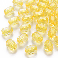 Transparent Acrylic Beads, Oval, Faceted, Gold, 14x10x10mm, Hole: 2mm, about 377pcs/500g(TACR-S154-24A-81)