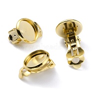 Brass Clip-on Earring Findings, Real 24K Gold Plated, 16x12x8.5mm(X-KK-O131-04G-C)
