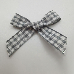 Handmade Polyester Costume Accessories, Tartan Pattern Bowknot, Light Grey, 40x40mm(FIND-TAC0004-001)