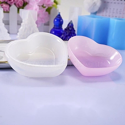 DIY Heart Dish Silicone Molds, Resin Casting Molds, For UV Resin, Epoxy Resin Jewelry Making, White, 72x83x25mm, Inner Size: 57x72mm and 41x51mm.(X-DIY-G014-19)