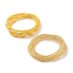 2Pcs Summer Jewelry Waist Bead, Body Chain, Glass Seed Beaded Belly Chain, Bikini Jewelry for Woman Girl, Gold, 31.50 inch(80cm)(NJEW-C00024-03)