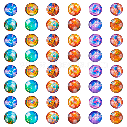 Glass Cabochons, Half Round, Mixed Color, 12x4mm, 120pcs/bag(GLAA-WH0025-24)