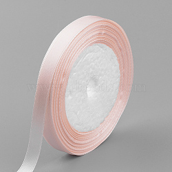 High Dense Single Face Satin Ribbon, Polyester Ribbons, Light Salmon, 3/8 inch(9~10mm), about 25yards/roll, about 10rolls/group(SRIB-Q009-10mm-006)