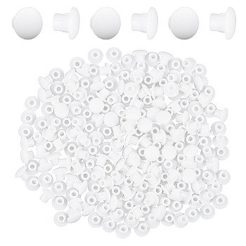 200Pcs Plastic Tapped Hole Plugs, Screw Cover Caps, Furniture Accessories, Column, White, 8x6mm, Hole: 2.3mm