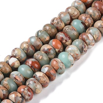 Dyed Synthetic Imperial Jasper Beads Strands, Rondelle, Tan, 10x6mm, Hole: 1.5mm, about 68pcs/strand, 15.75''(40cm)
