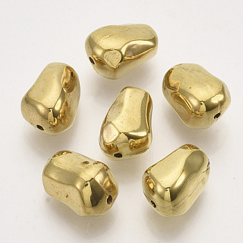 CCB Plastic Beads, Nuggets, Golden, 13x8.5x8.5mm, Hole: 1.2mm