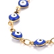 Enamel Heart with Evil Eye Link Chains Bracelet(BJEW-P271-06G-02)-2