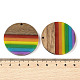 pendentifs en résine et bois de noyer sur le thème arc-en-ciel de la fierté(WOOD-K012-07B)-3