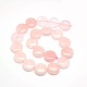 Natural Flat Round Rose Quartz Beads Strands(G-L246-07)-2