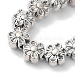 Tibetan Style Flower Alloy Bead Strands, Lead Free & Cadmium Free & Nickel Free, Antique Silver, 6.5x4.5mm, Hole: 1mm, about 35pcs/strand, 8 inch(X-TIBEB-O007-13-NR)