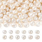 Natural Cultured Freshwater Pearl Beads, Two Sides Polished, Seashell Color, 7~8mm, Hole: 1.6mm(X-PEAR-BT0002-01)