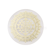 Flat Round Natural Selenite Slice Coasters, Reiki Stone for Chakra Balance, Crystal Healing , Triangle, 59.5~64x6.5~8mm(DJEW-C015-02G)