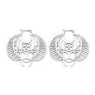 304 Stainless Steel Bat Hoop Earrings for Women, Stainless Steel Color, 54x53x1~2mm(EJEW-R156-08P)