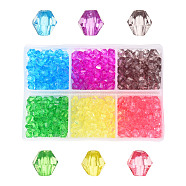 Transparent Acrylic Beads, Bicone, Mixed Color, 6x5.5mm, Hole: 2mm, 360pcs/box(TACR-YW0001-6MM-02)