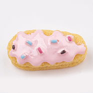 Resin Cabochons, Bread, Pearl Pink, 22x11x10mm(CRES-S357-18C)