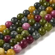 Natural Dyed Jade Beads Strands, Round, Mixed Color, 8.5mm, Hole: 0.8mm, about 45~46pcs/strand, 14.69''~15.04''(37.3~38.2cm)(G-M402-C03-23)