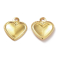 201 Stainless Steel Charms, Heart Charm, Golden, 9.5x8x0.8mm, Hole: 1mm(STAS-K259-10G)